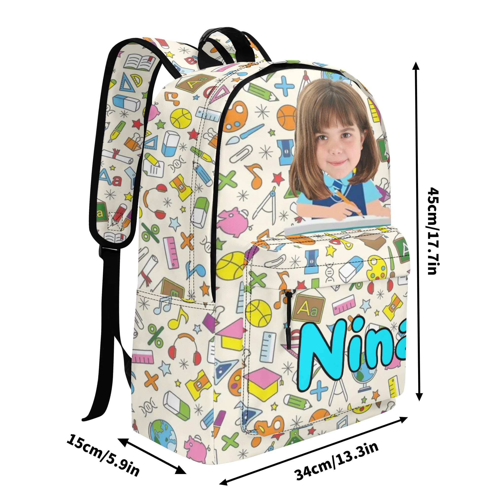 17 Inch Twill (PU) Leather School Backpack - Image 8