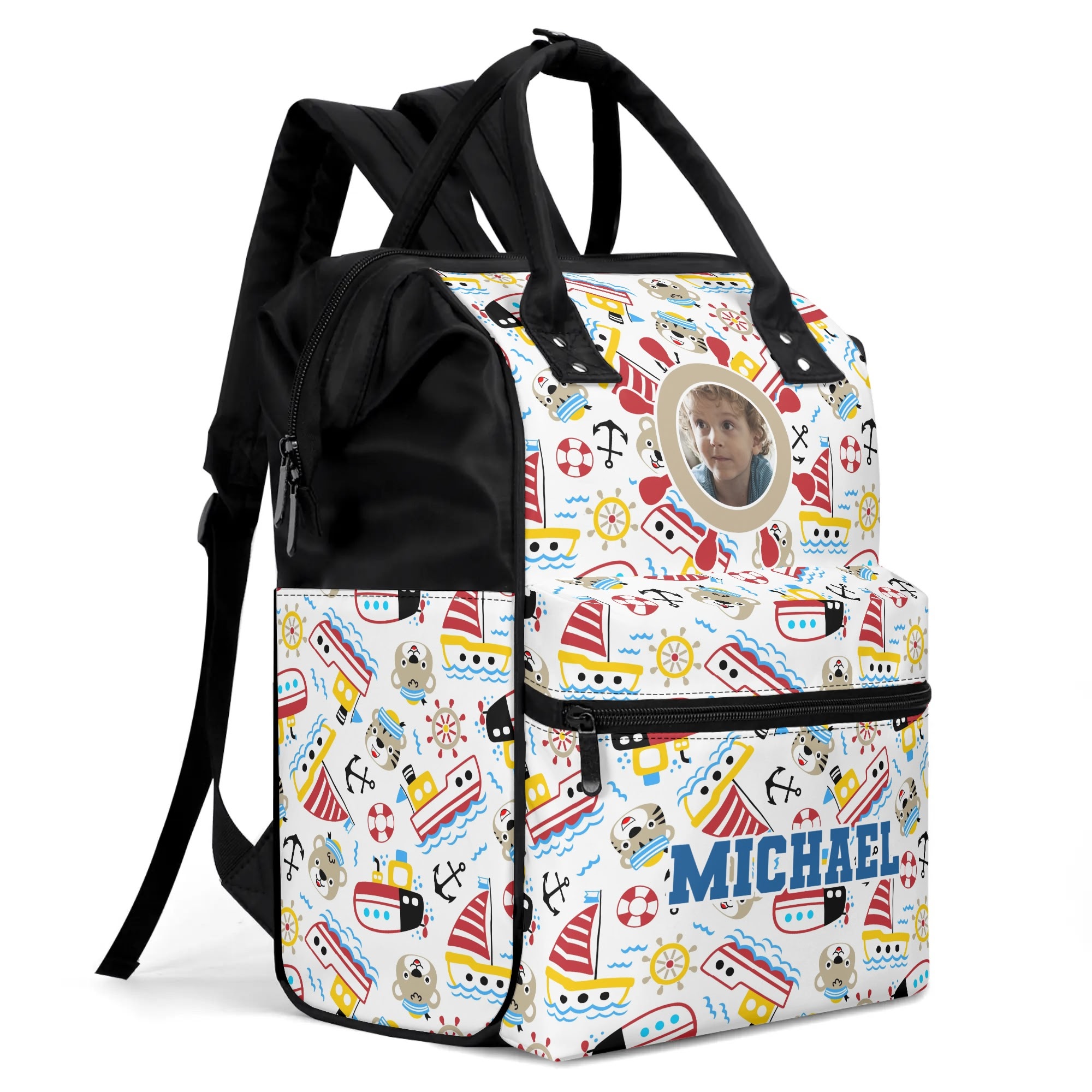 Large Capacity Diaper Bag Mummy Backpack Nursing Bag Duckbilled Backpack - Image 3