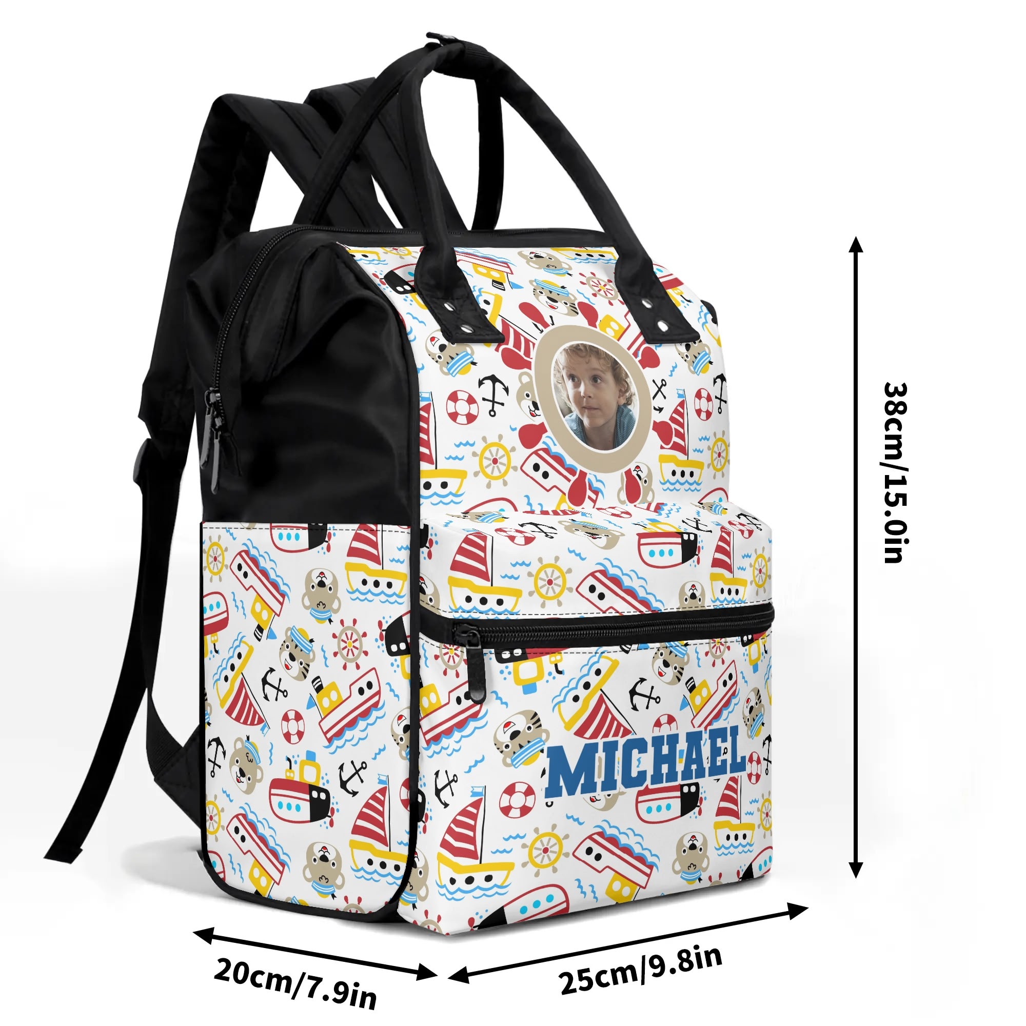 Large Capacity Diaper Bag Mummy Backpack Nursing Bag Duckbilled Backpack - Image 8