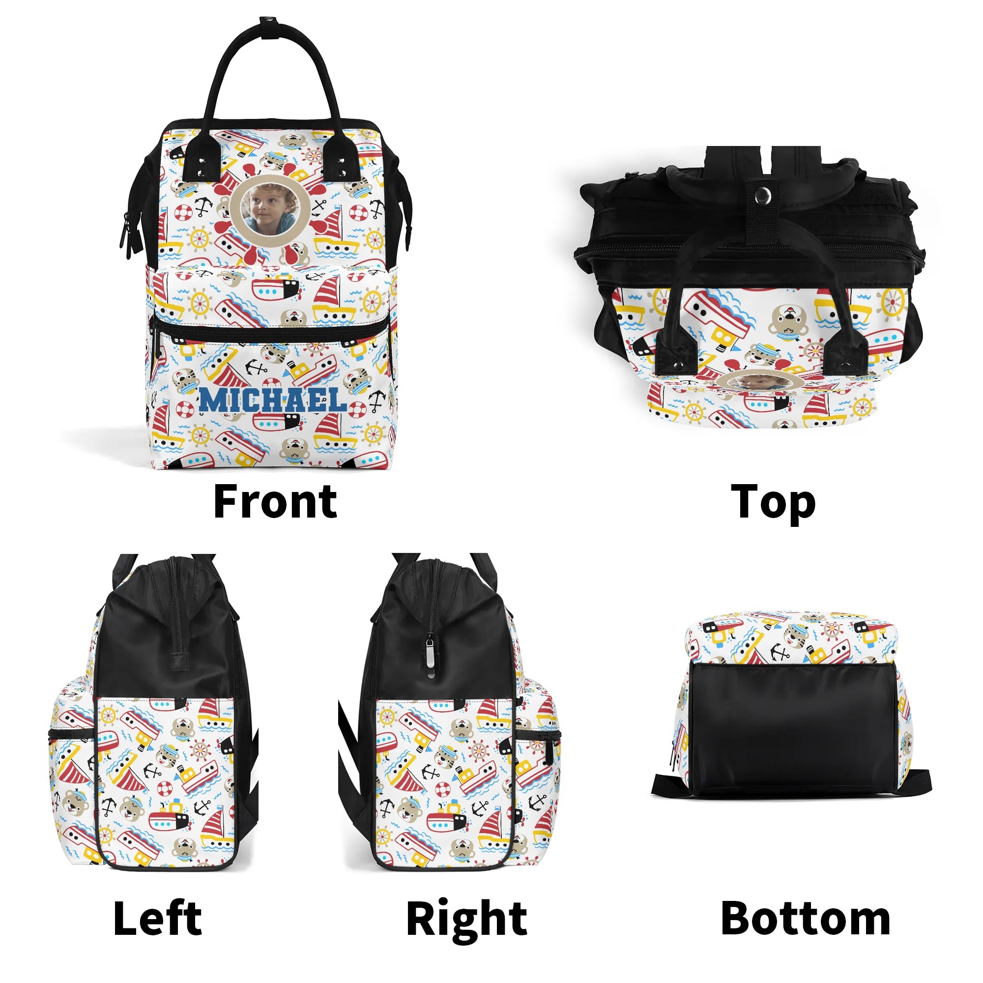 Large Capacity Diaper Bag Mummy Backpack Nursing Bag Duckbilled Backpack - Image 9