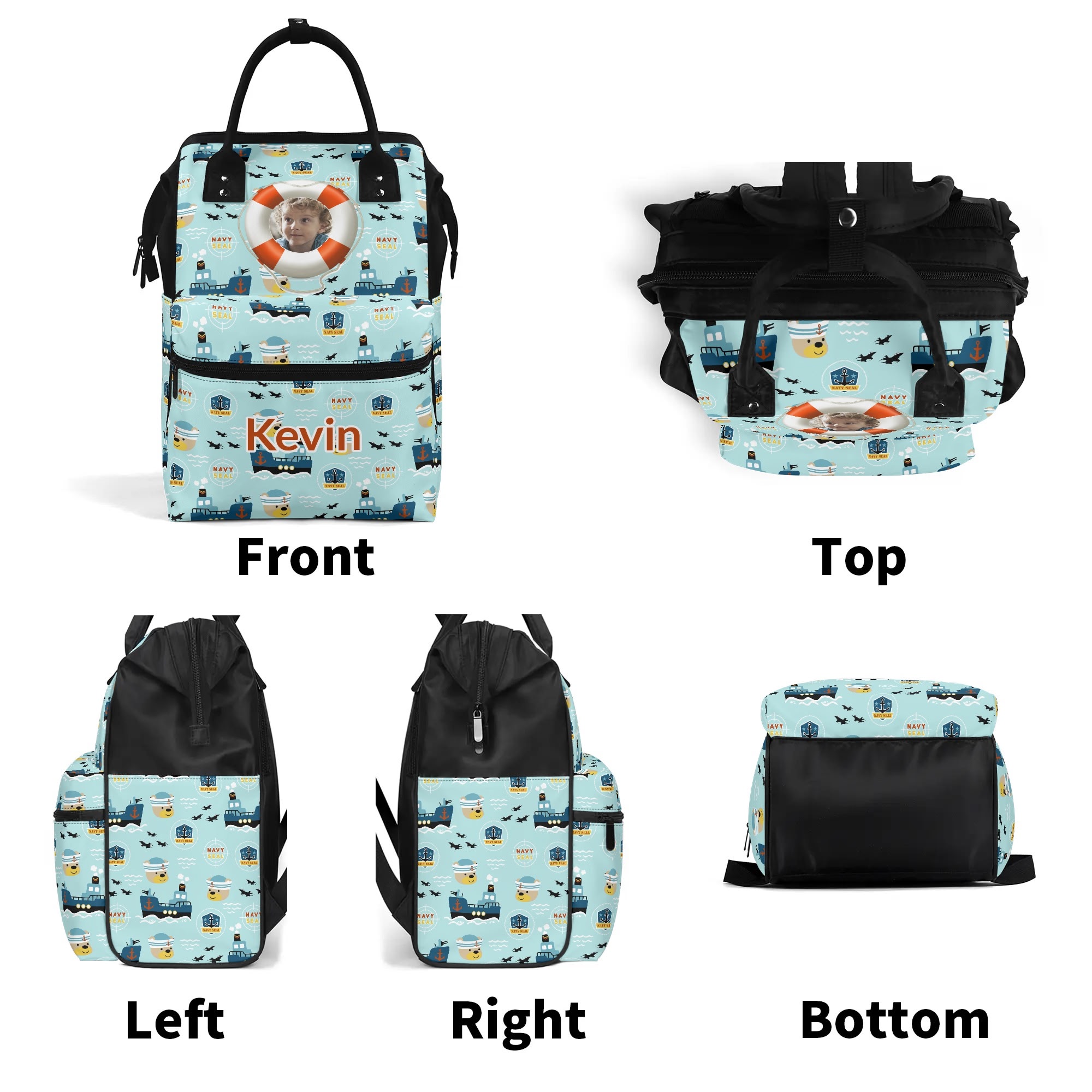 Large Capacity Diaper Bag Mummy Backpack Nursing Bag Duckbilled Backpack - Image 9