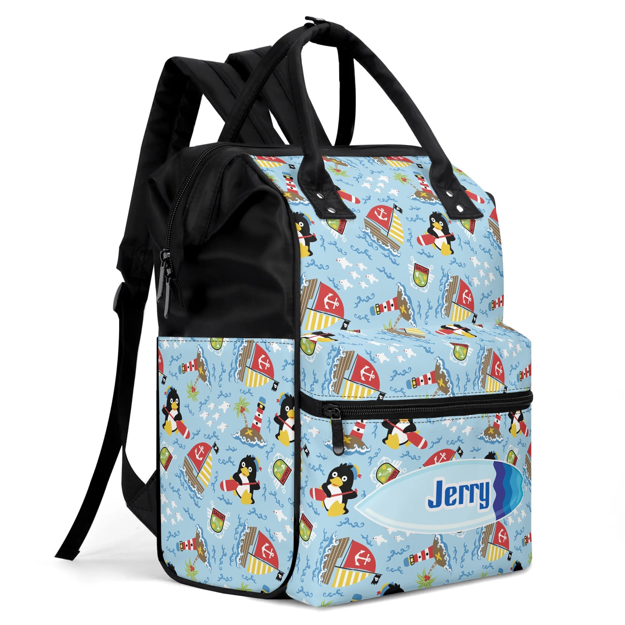 Large Capacity Diaper Bag Mummy Backpack Nursing Bag Duckbilled Backpack - Image 3