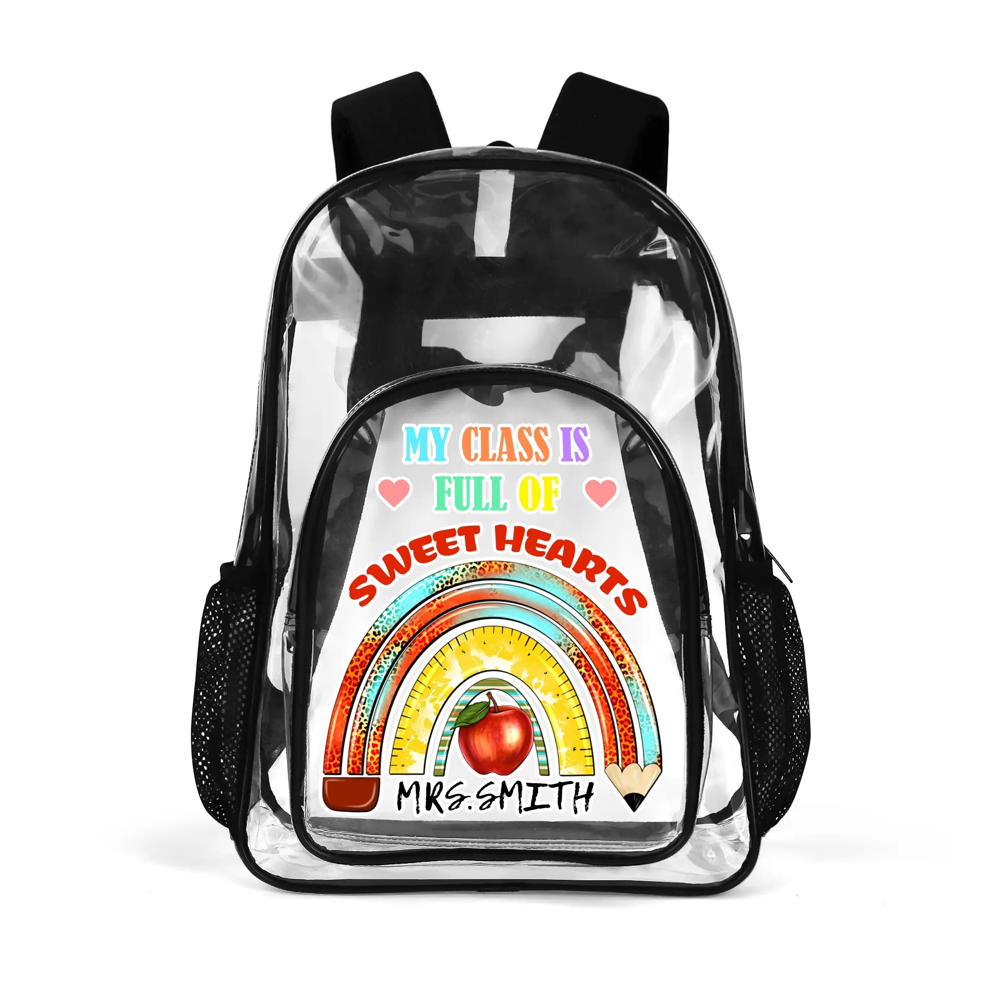 Large 17 Inch Clear Bag PVC See Through Transparent School Backpack - Image 2