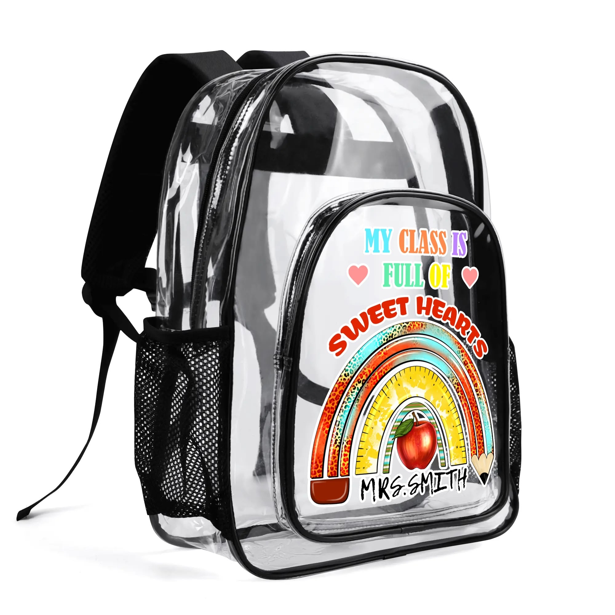 Large 17 Inch Clear Bag PVC See Through Transparent School Backpack - Image 3