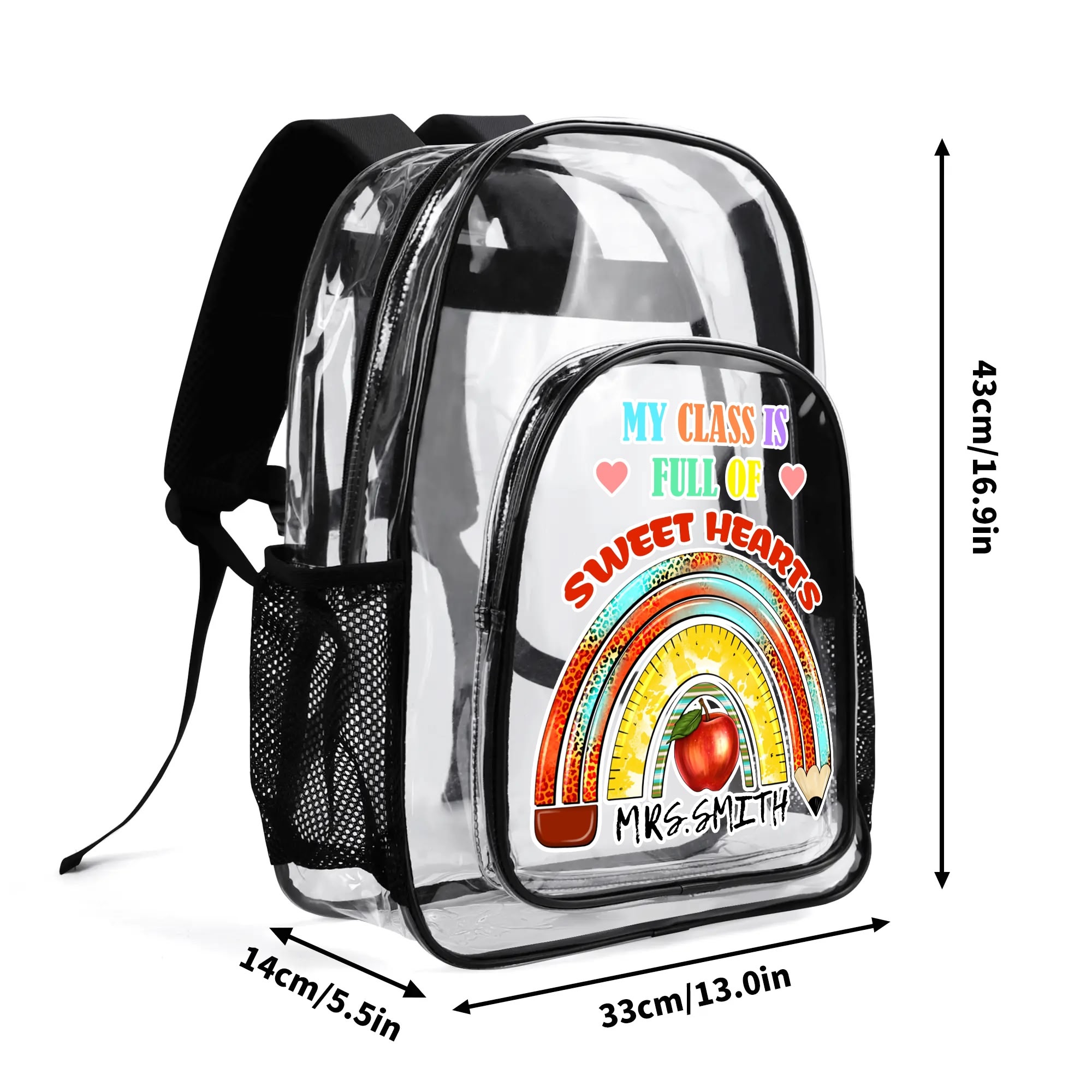 Large 17 Inch Clear Bag PVC See Through Transparent School Backpack - Image 4
