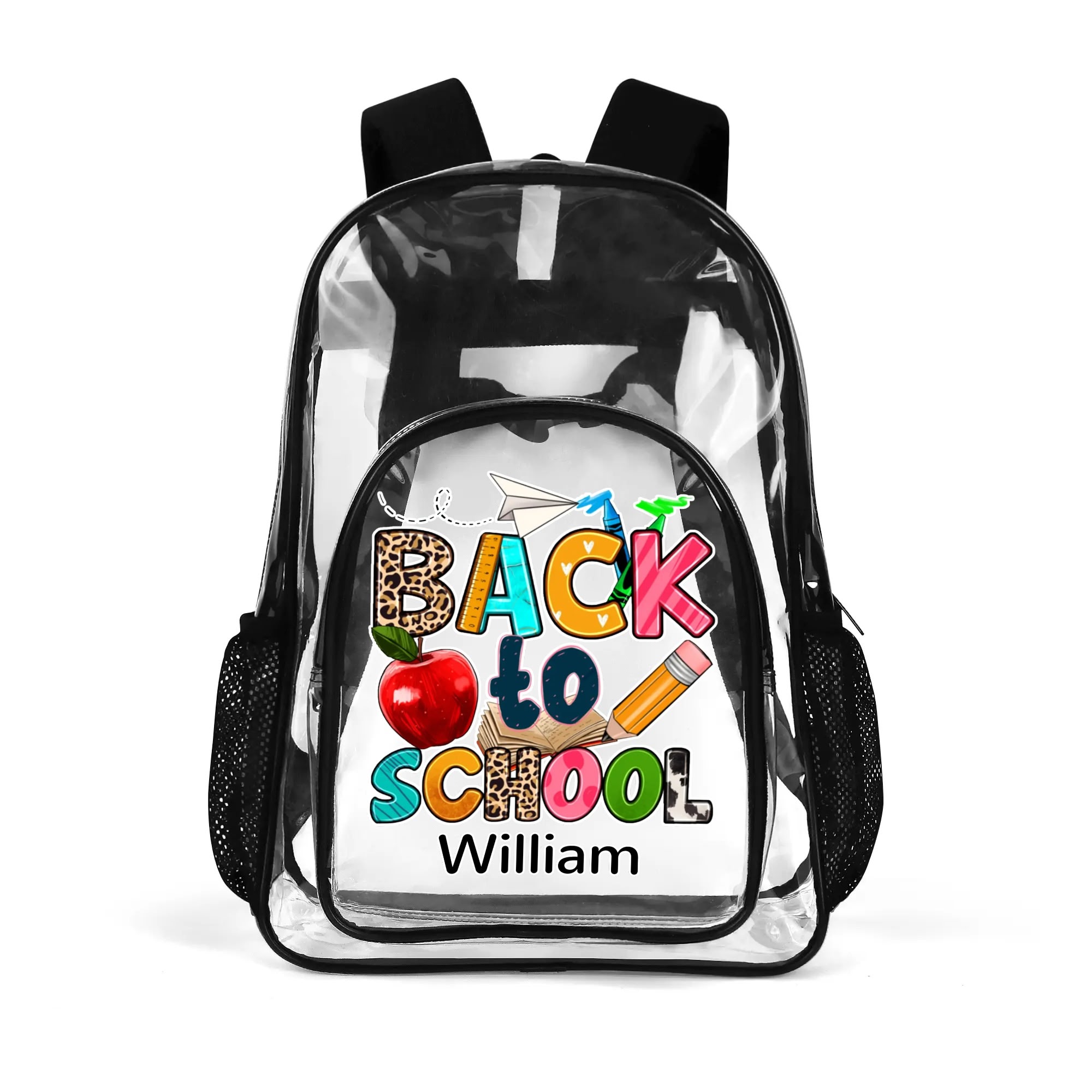 Large 17 Inch Clear Bag PVC See Through Transparent School Backpack - Image 2