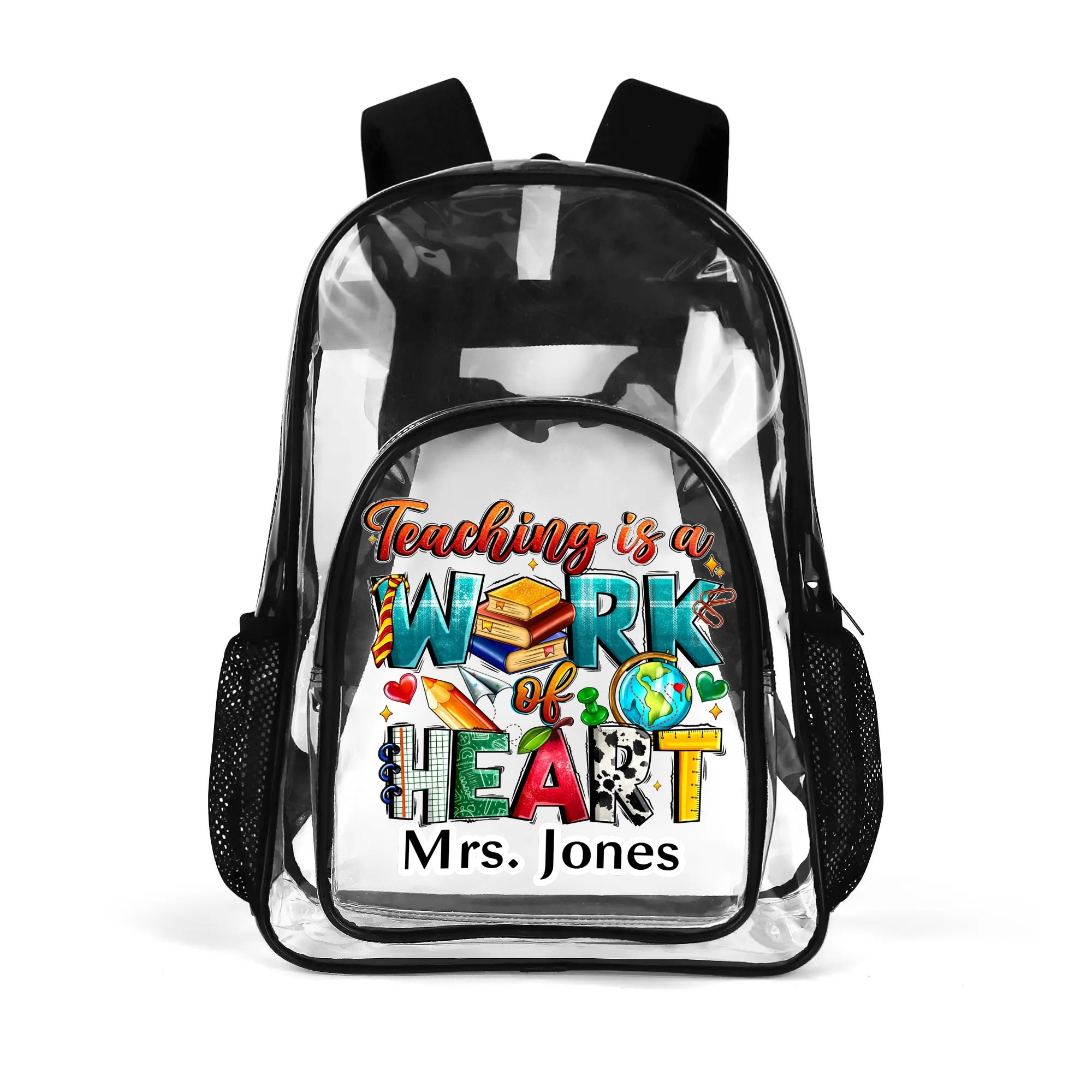 Large 17 Inch Clear Bag PVC See Through Transparent School Backpack - Image 2