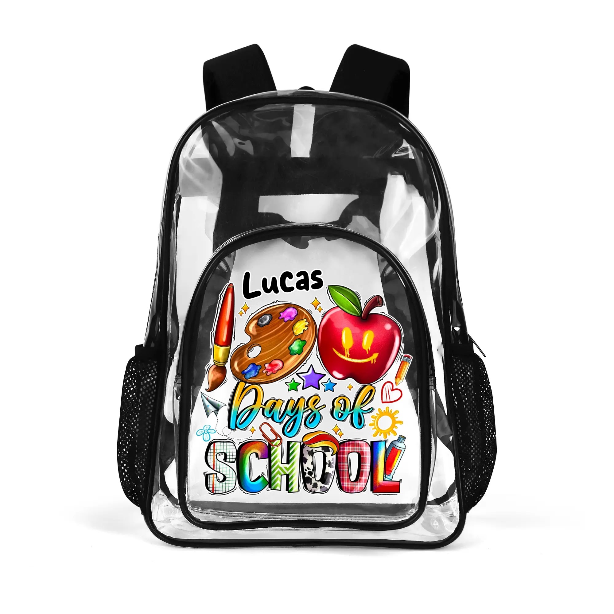 Large 17 Inch Clear Bag PVC See Through Transparent School Backpack - Image 2