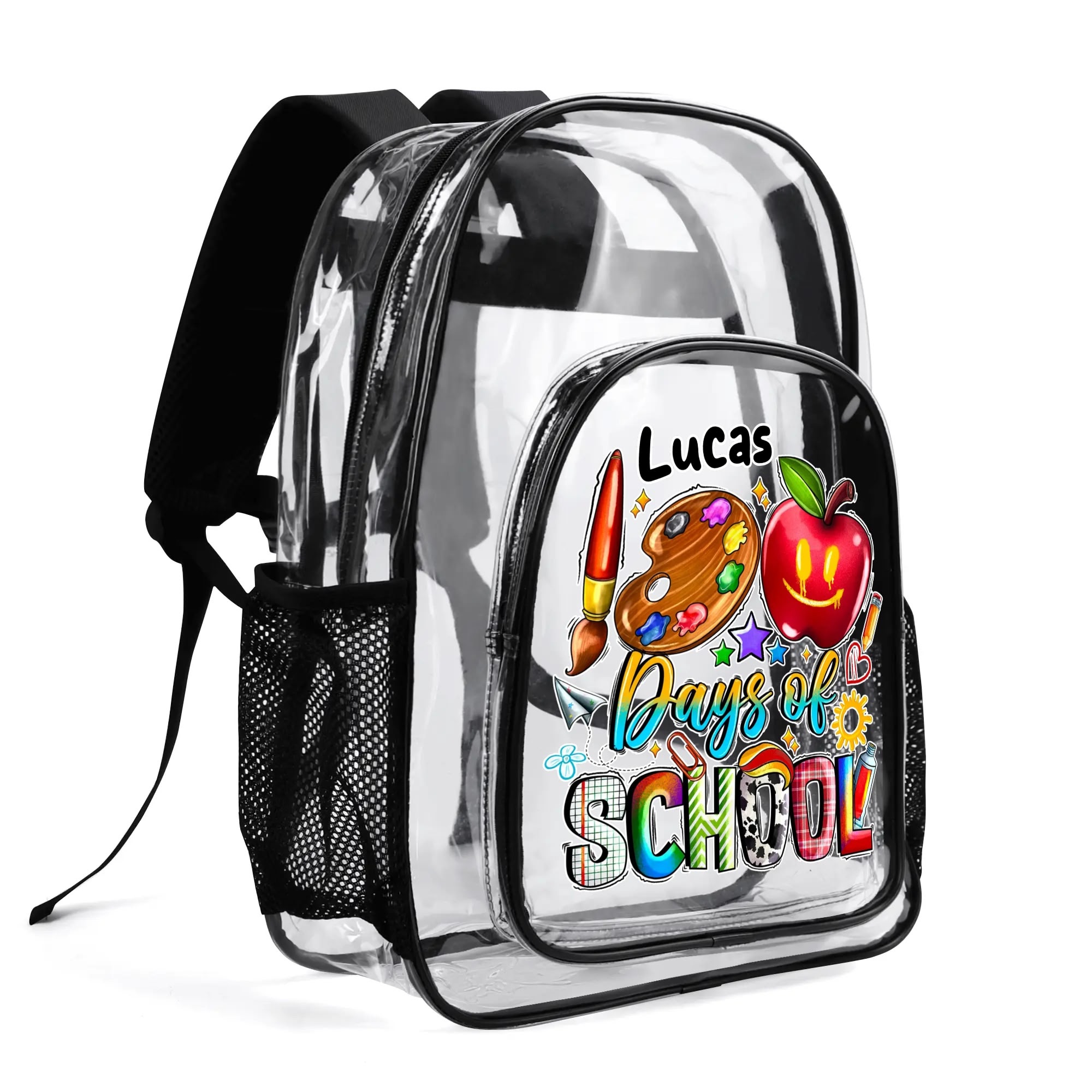 Large 17 Inch Clear Bag PVC See Through Transparent School Backpack - Image 3