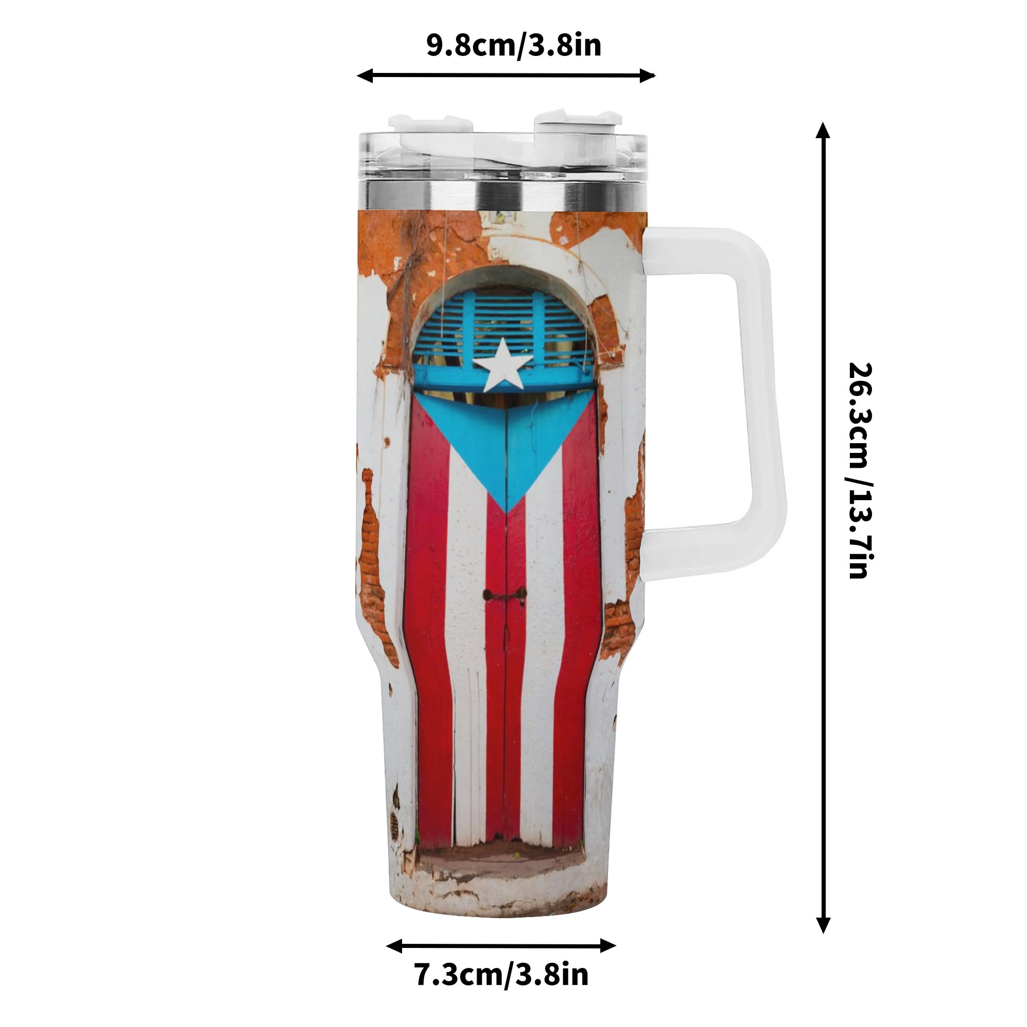 Personalized 40oz Stainless Steel Tumbler Gift With White Handle and Straw - Image 6