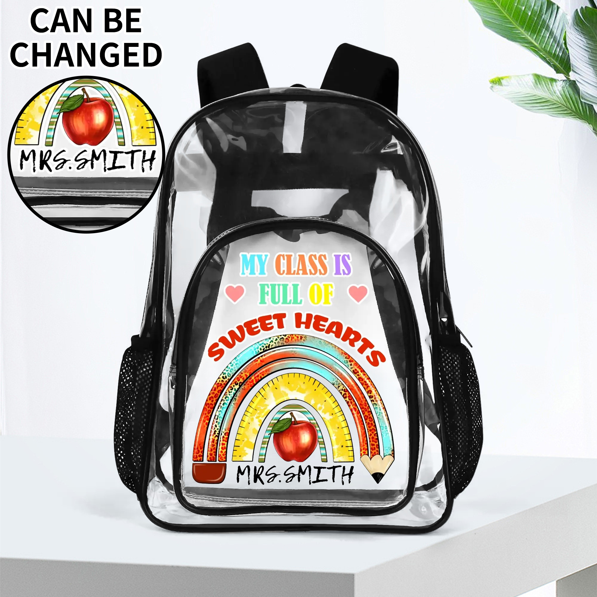 Large 17 Inch Clear Bag PVC See Through Transparent School Backpack