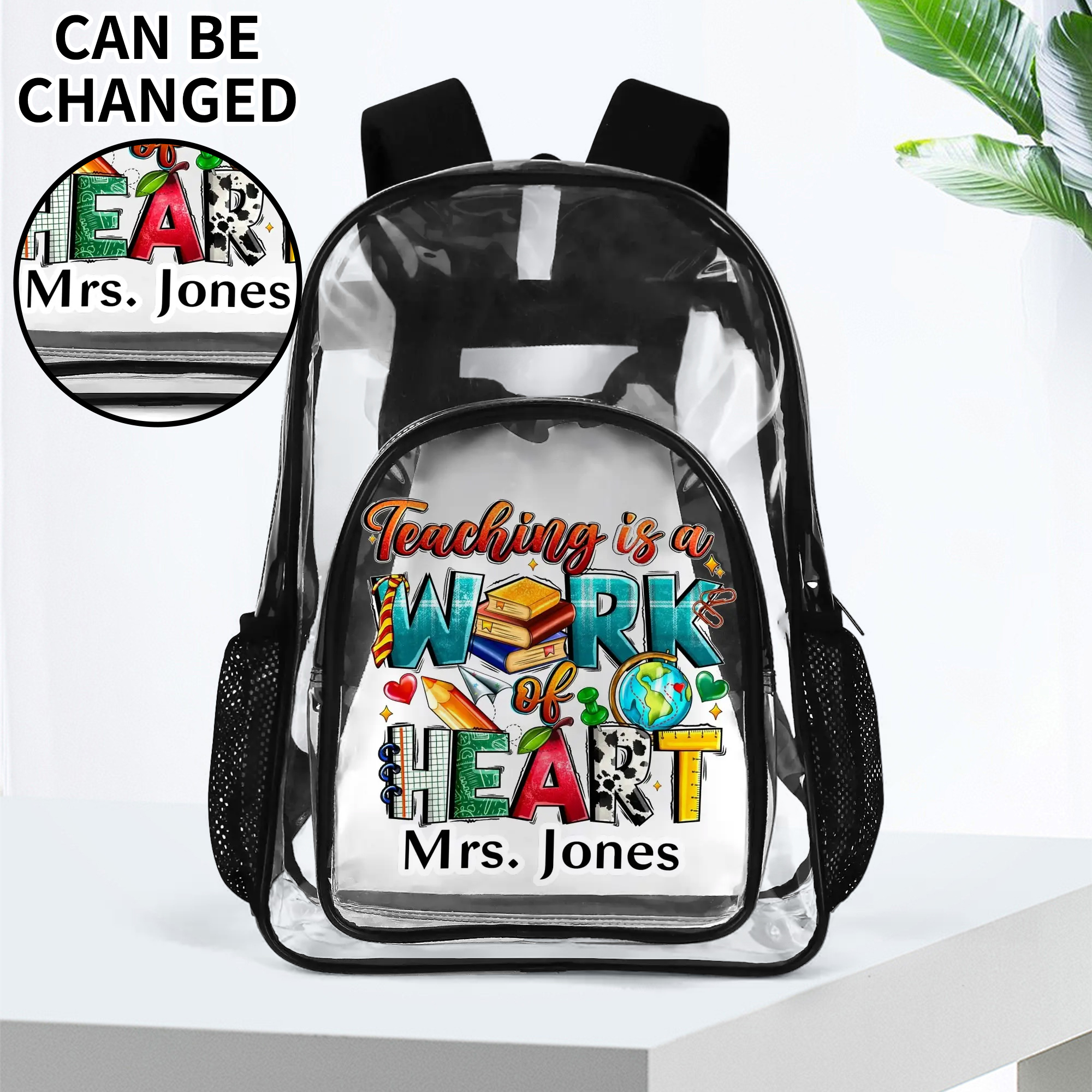 Large 17 Inch Clear Bag PVC See Through Transparent School Backpack