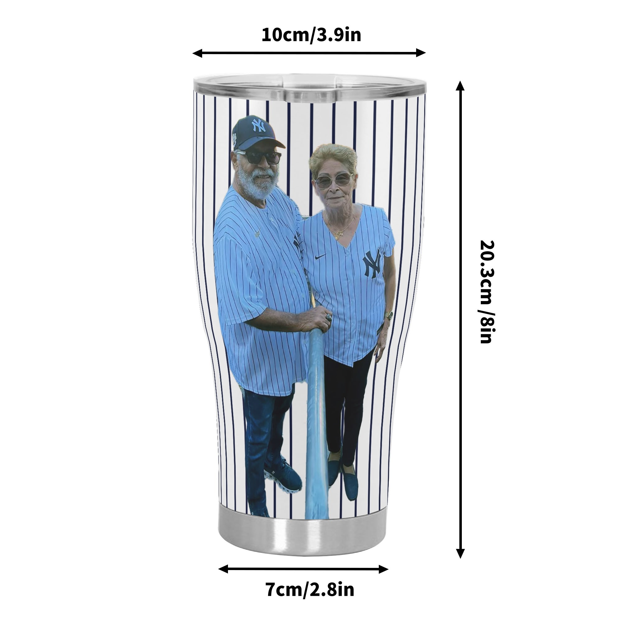 New York Yankees with Photo Personalized Stainless Steel Tumbler 30oz Cup Gift - Image 6