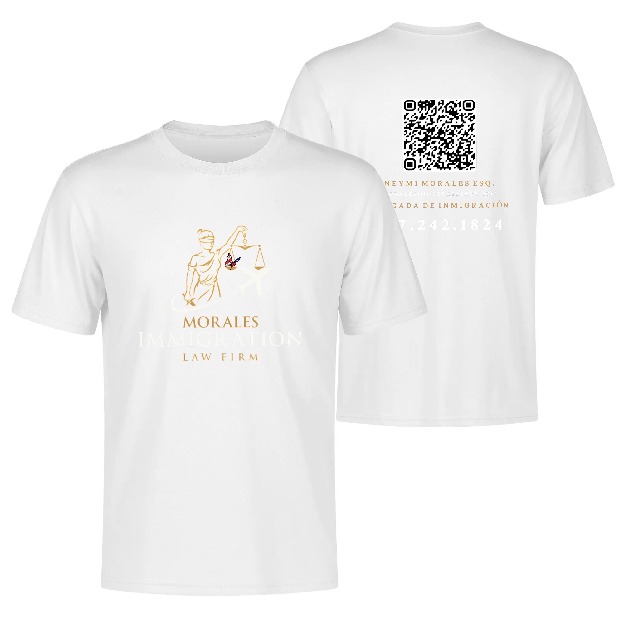 Double Side Printing -Unisex Crew Neck Short Sleeve T Shirt